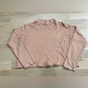 Aerie Light Terracota Long Sleeve Tee With a Nee Sew Hem